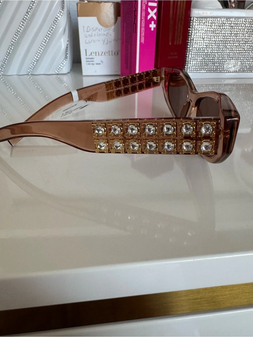 Givenchy Brown Crystal-Embellished Cat-Eye Sunglasses